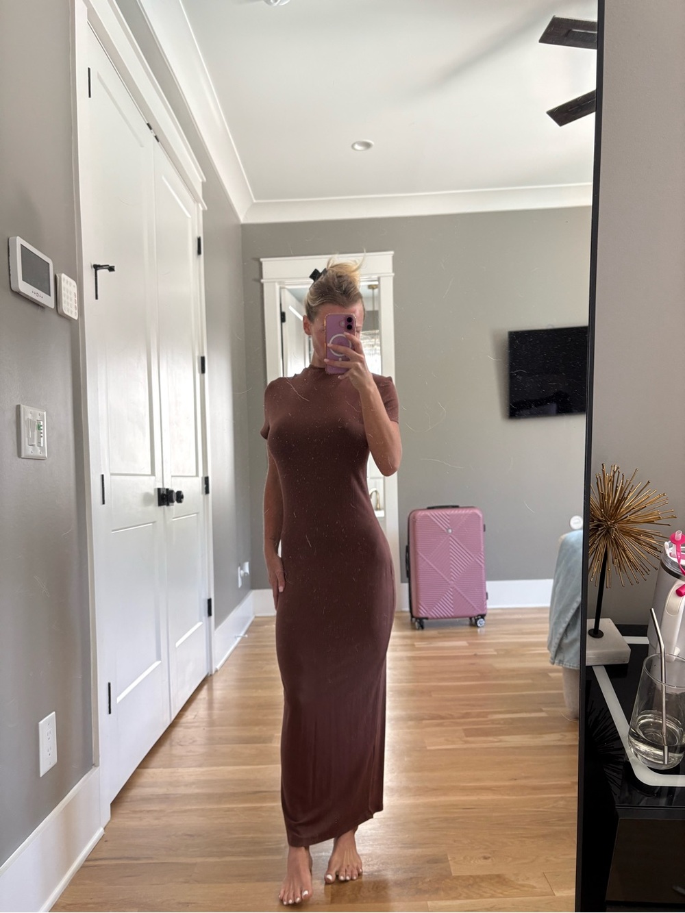 Zara Brown Sleeveless Maxi Dress